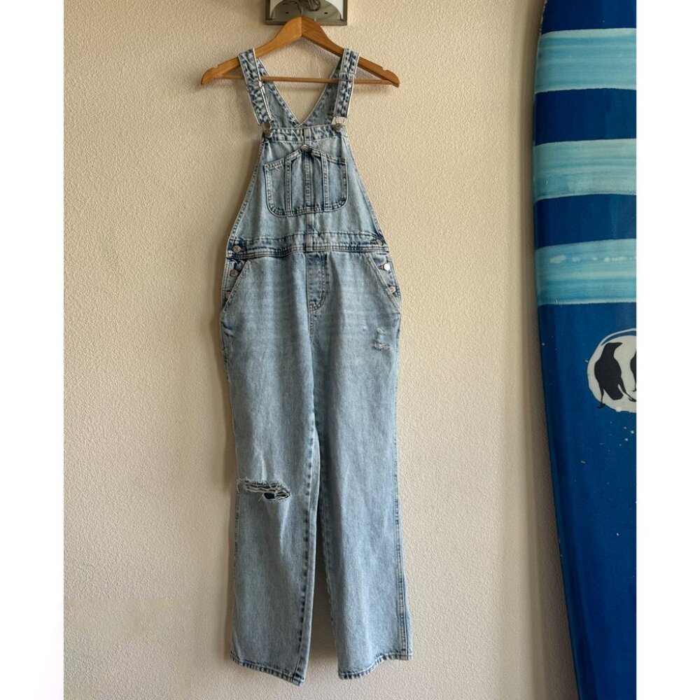 Slouchy Straight Ripped Workwear Jean Overalls - Picture 4 of 9